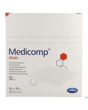Medicomp drain cp ster    10x10cm 25x2 4215356