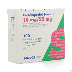 Co bisoprolol sandoz 10 mg/25 mg comp pell 100