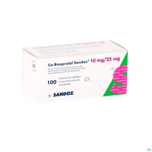 Co bisoprolol sandoz 10 mg/25 mg comp pell 100