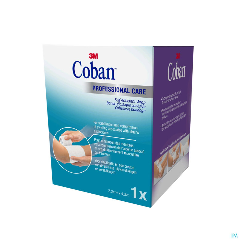 Coban 3m bandage el.white roul.7,5cmx4,57m 1583p-w
