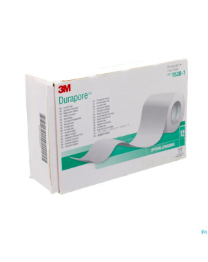 Durapore 3m sparadrap soie synth.25mmx9m 12 1538/1