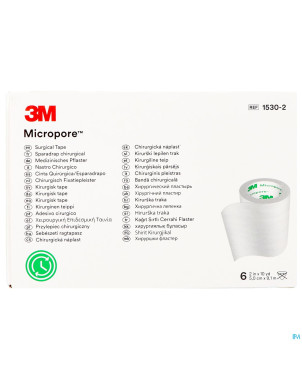 Micropore 3m sparadrap  50mmx9,14m rouleau  6 1530