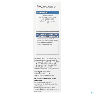 Capvaxive sol inj seringue preremplie 0,5ml