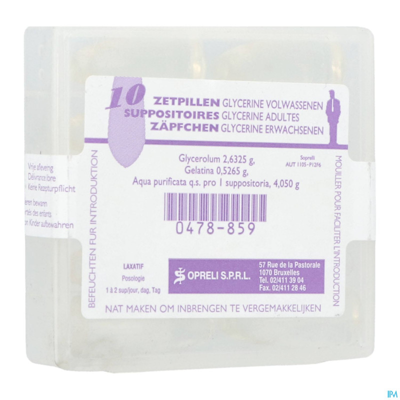 Glycerine sopreli supp ad  10