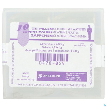 Glycerine sopreli supp ad  10