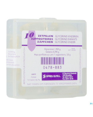 Glycerine sopreli supp inf  10