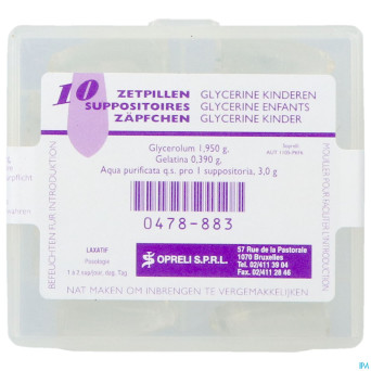 Glycerine sopreli supp inf  10