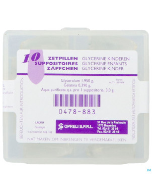Glycerine sopreli supp inf  10
