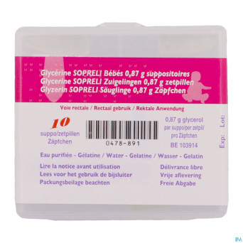 Glycerine sopreli supp bb  10