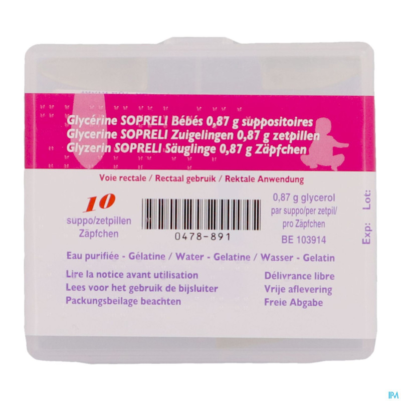 Glycerine sopreli supp bb  10