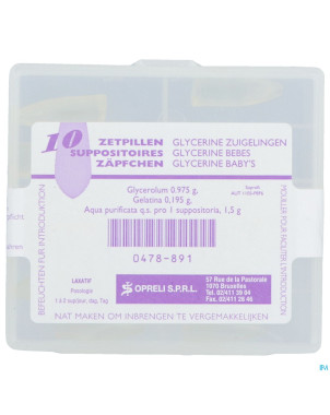 Glycerine sopreli supp bb  10