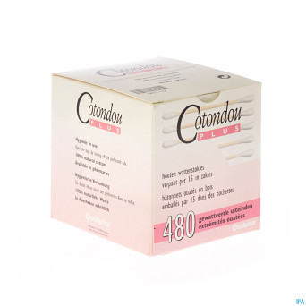 Cotondou plus batonnets ouate bois    240
