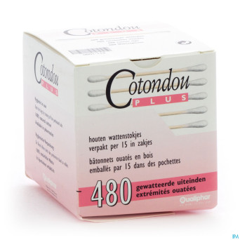 Cotondou plus batonnets ouate bois    240