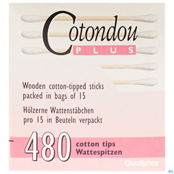 Cotondou plus batonnets ouate bois    240