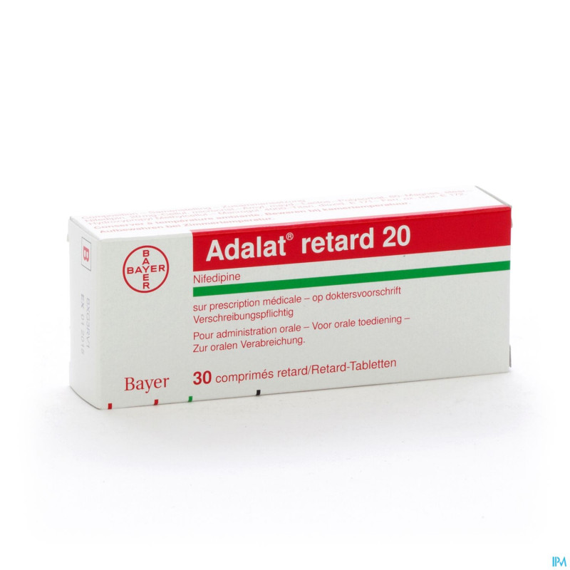 Adalat retard tabl 30 x 20 mg