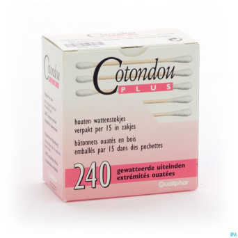 Cotondou plus batonnets ouate bois    120