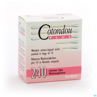 Cotondou plus batonnets ouate bois    120