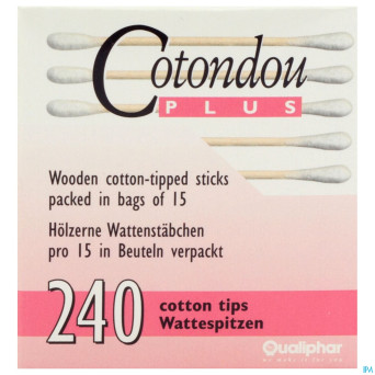 Cotondou plus batonnets ouate bois    120
