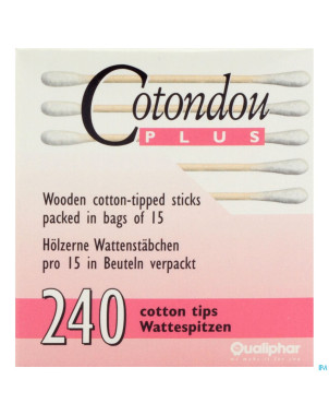 Cotondou plus batonnets ouate bois    120