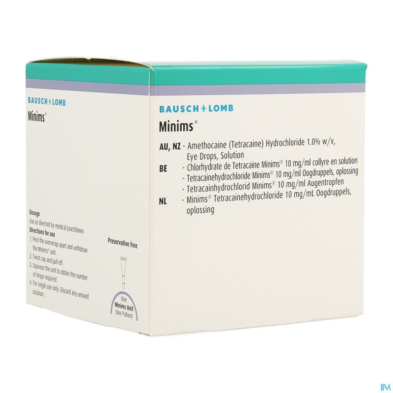 Minims tetracaine 1% 20x0,5ml