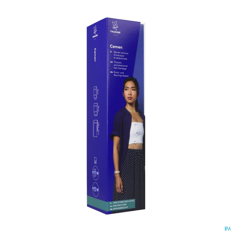 Cemen bande ceint.thorax-ventre blanc 25cmx2,50m 1