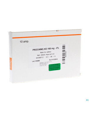 Procaine hcl sterop 2% amp  10 x 100mg/ 5ml