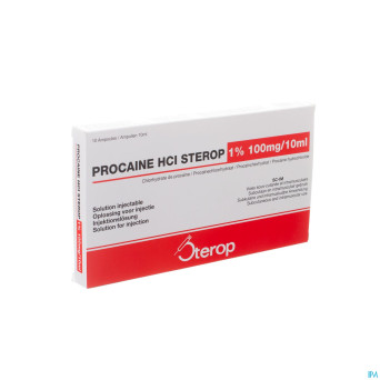 Procaine hcl sterop 1% amp  10 x 100mg/10ml