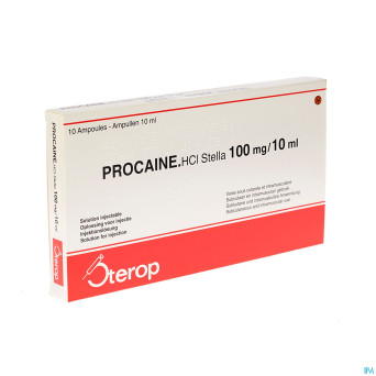Procaine hcl sterop 1% amp  10 x 100mg/10ml