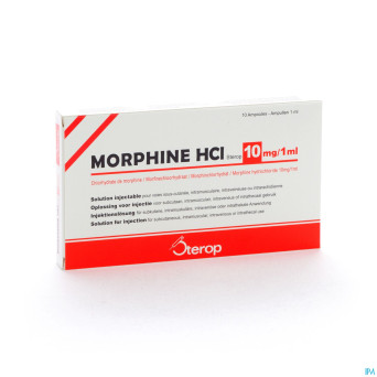 Morphine hcl amp  10 x 10mg/1ml s/c