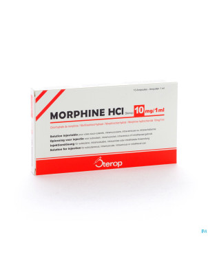 Morphine hcl amp  10 x 10mg/1ml s/c