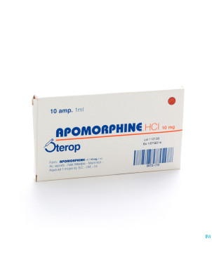 Apomorphine hcl amp  10 x 10mg/1ml