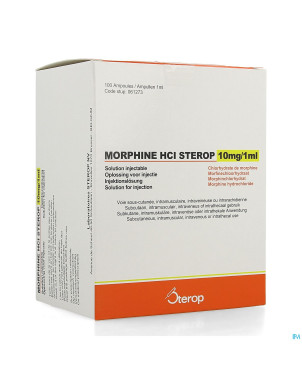 Morphine sterop hcl amp 100 x 10mg/1ml s/c