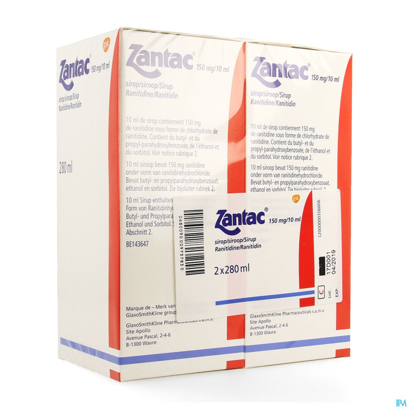 Zantac 150 sir 2x280ml  150mg/10ml