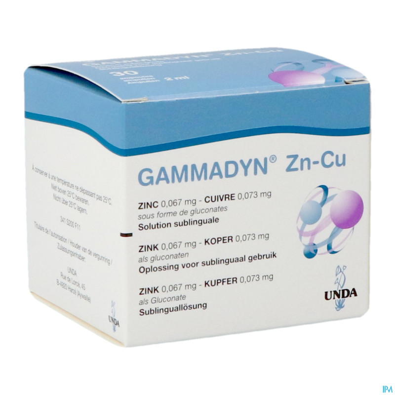 Gammadyn amp 30 x 2 ml zn-cu    unda