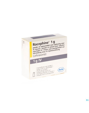 Rocephine amp iv 1 x 1 g + solv
