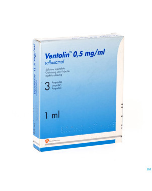 Ventolin amp inj 3 x 0,5 mg/1 ml