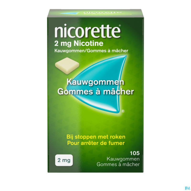 Nicorette gomme mach s/sucre 105x2mg