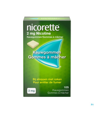 Nicorette gomme mach s/sucre 105x2mg