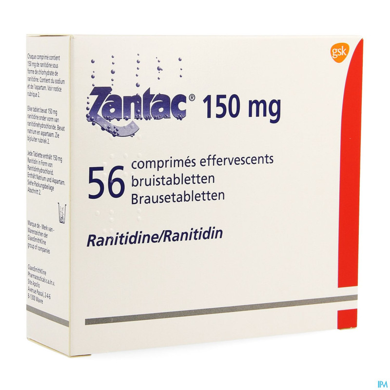 Zantac 150 comp sol  56 x 150 mg