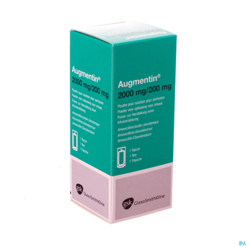Augmentin fl inj iv 1 x 2 g-200 mg
