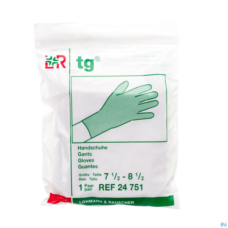 Tg gant 100% coton moyen 7,5-8,5 (paire)    24751