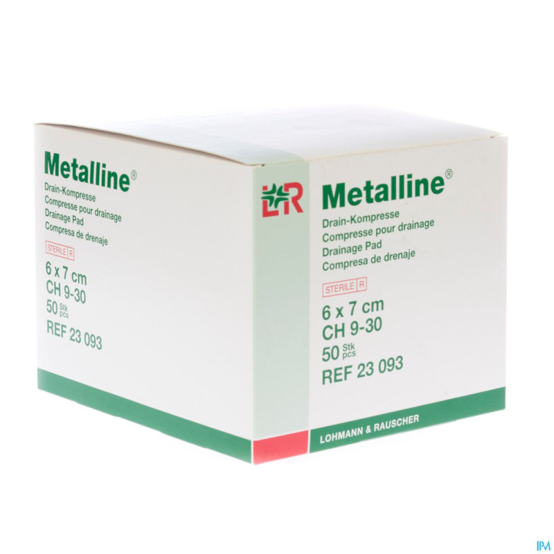 Metalline compresse drainage ster  6x7cm 50 23093
