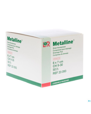Metalline compresse drainage ster  6x7cm 50 23093