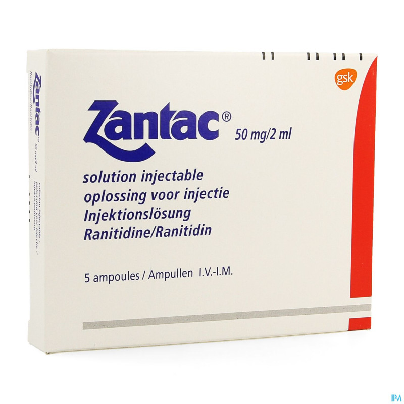 Zantac amp im/iv  5 x 50 mg/2 ml