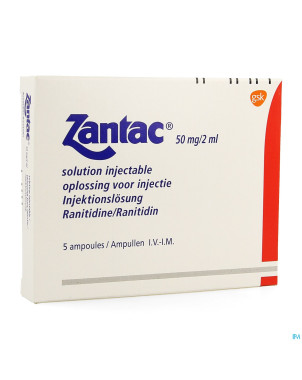 Zantac amp im/iv  5 x 50 mg/2 ml