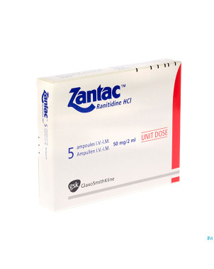 Zantac amp im/iv  5 x 50 mg/2 ml