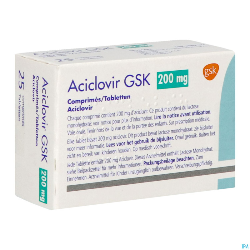 Aciclovir gsk    comp 25x200mg
