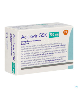 Aciclovir gsk    comp 25x200mg