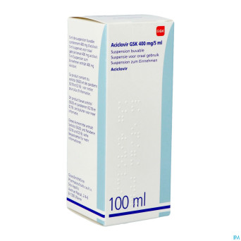 Aciclovir gsk susp 100ml 400mg/5ml