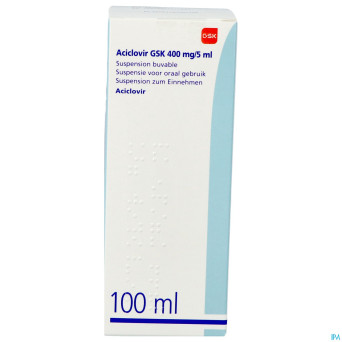Aciclovir gsk susp 100ml 400mg/5ml
